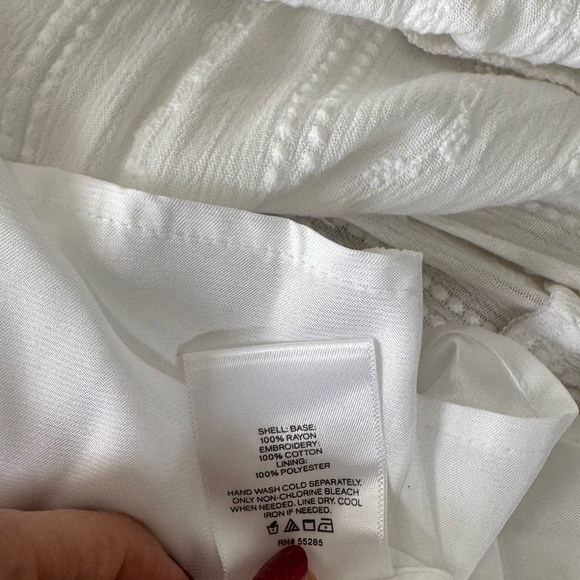 NWT Express White Textured Tiered Dress Long Sleeve Small - Picture 6 of 7